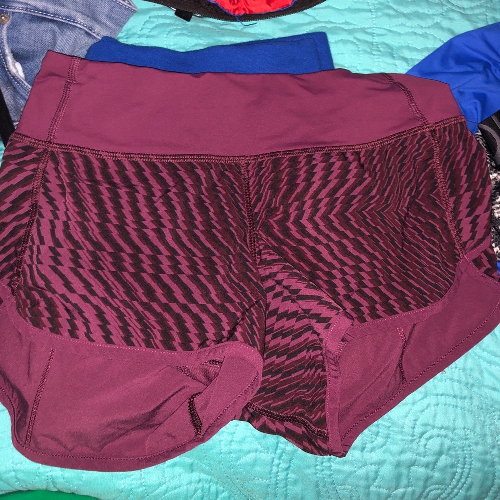 lululemon athletica Burgundy and Black Women Shorts
